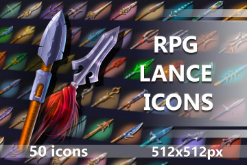 50 RPG Lance Icons