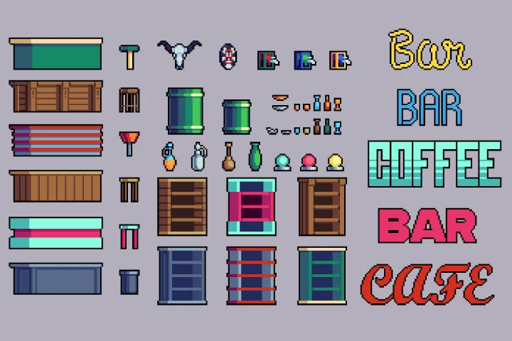 Bar Street Tileset Pixel Art Pack