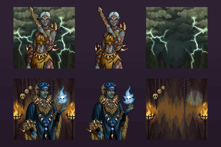 Fantasy TCG Cards Pixel Art