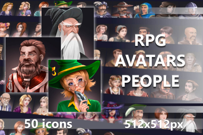 Free RPG Fantasy Avatar Icons Download - CraftPix.net