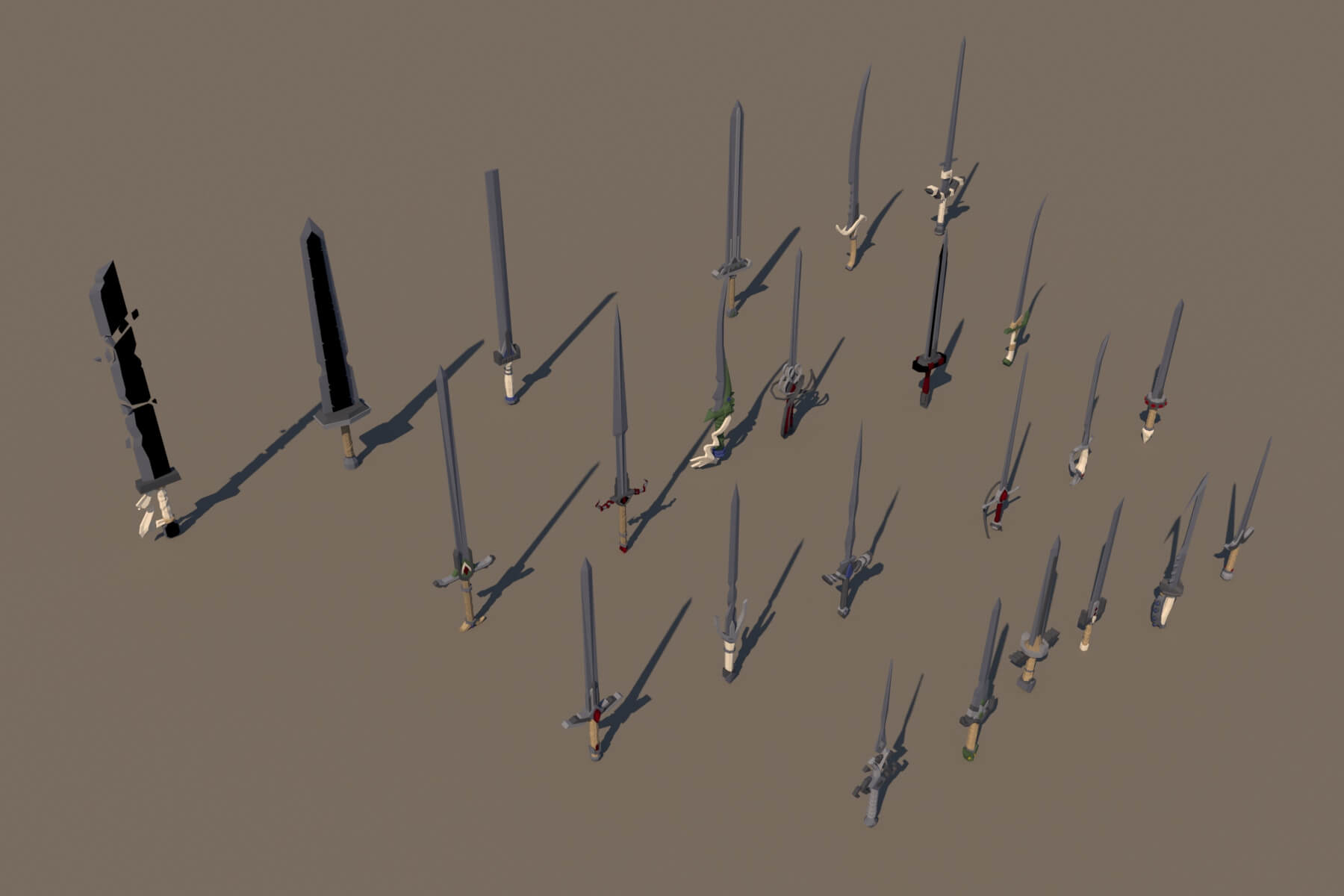 3D model Minecraft swords VR / AR / low-poly