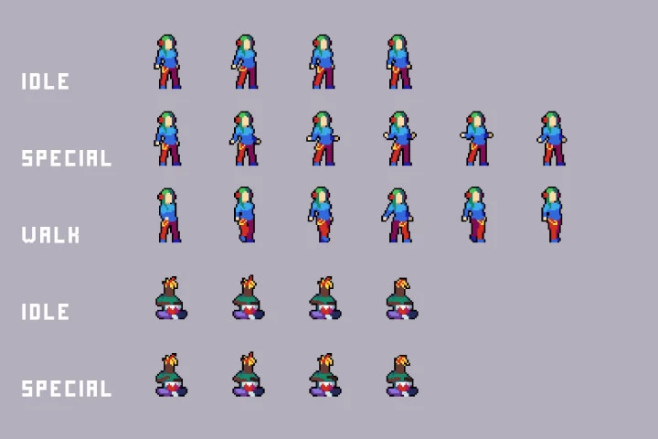 Free Townspeople Cyberpunk Pixel Art