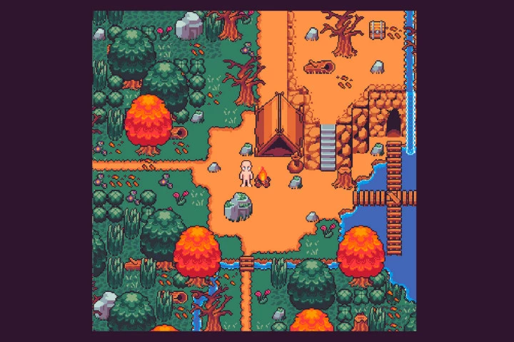 Green Forest Top Down Pixel Art Tileset