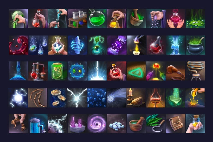 RPG Alchemist Skill Icons