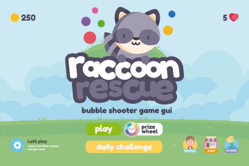 Raccon Rescue Bubble Shooter Game Assets