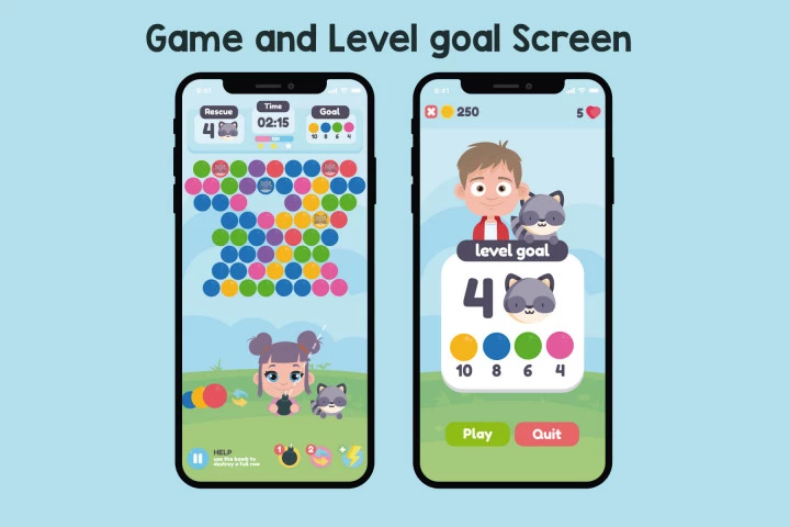 Raccon Rescue Bubble Shooter Game Assets