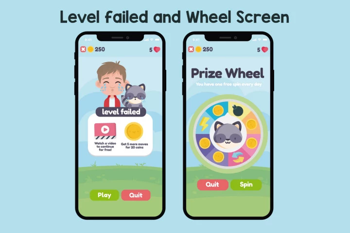 Raccon Rescue Bubble Shooter Game Assets