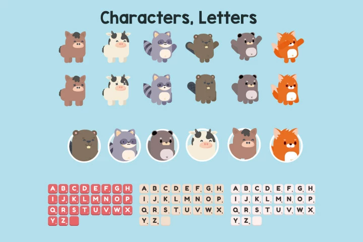 Scrabble Animals Game Asset Pack