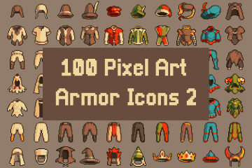 100 Pixel Art Armor Icons