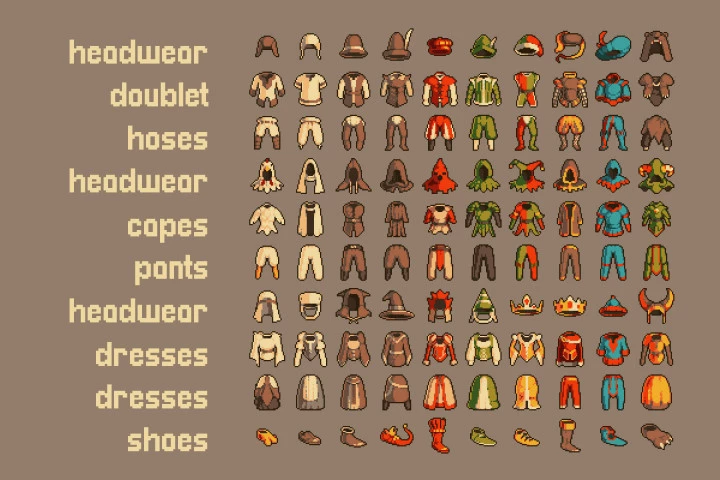 100 Pixel Art Armor Icons