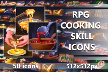 50 Cooking Skill RPG Icons