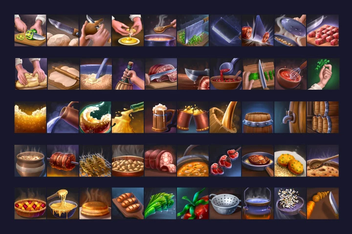50 Cooking Skill RPG Icons