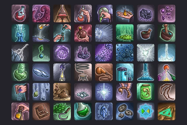 Alchemist Skills RPG Icon Pack