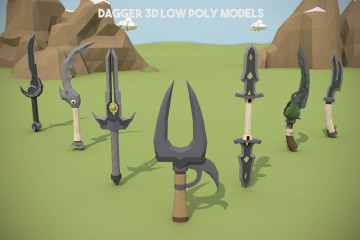 Free Dagger 3D Low Poly Models