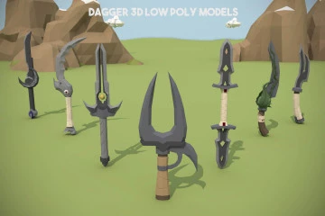 Free Dagger 3D Low Poly Models