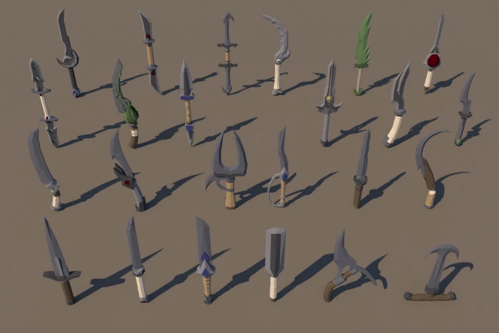 Free Dagger 3D Low Poly Models