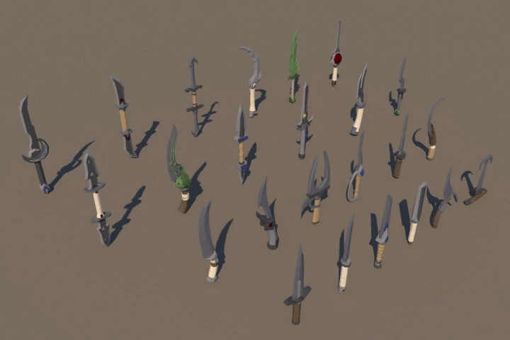 Free Dagger 3D Low Poly Models