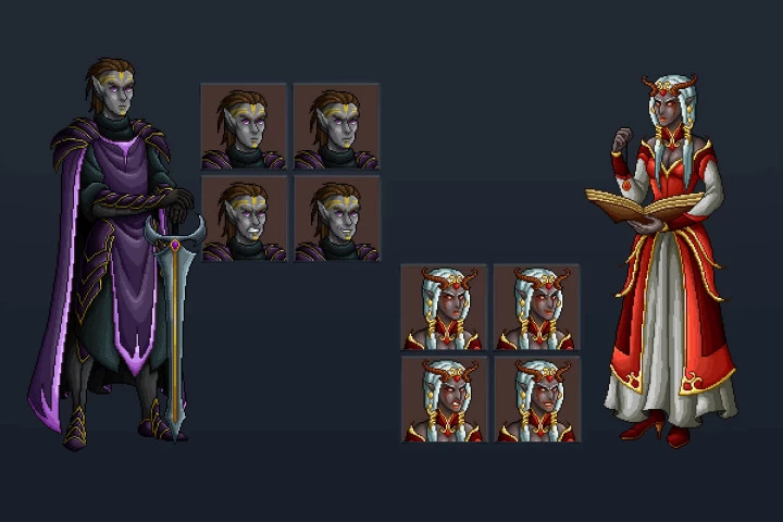 Free Dark Elf Pixel Art Asset Pack