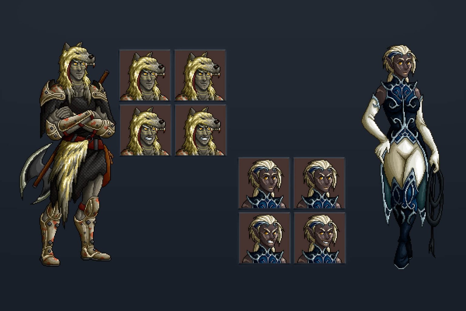 Free Dark Elf Pixel Art Asset Pack Download - CraftPix.net