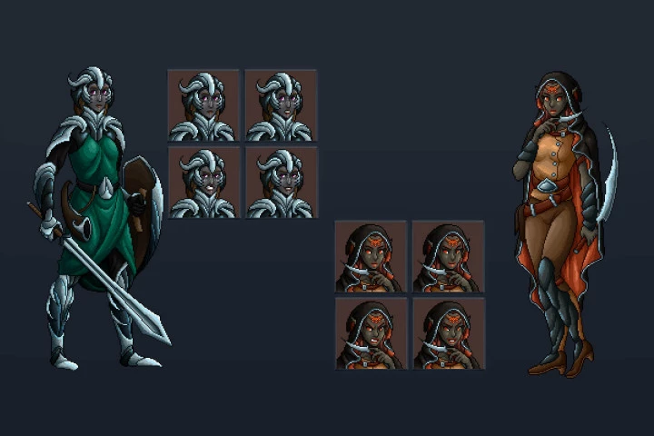 Free Dark Elf Pixel Art Asset Pack