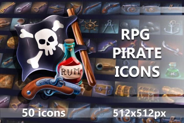 50 RPG Pirate Icons