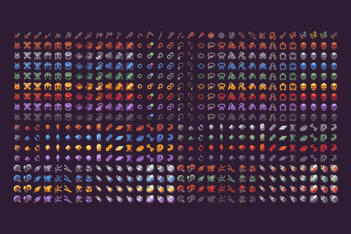 1000+ RPG Icons Pixel Art Pack