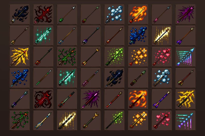 Arrow and Bolt Icons Pixel Art