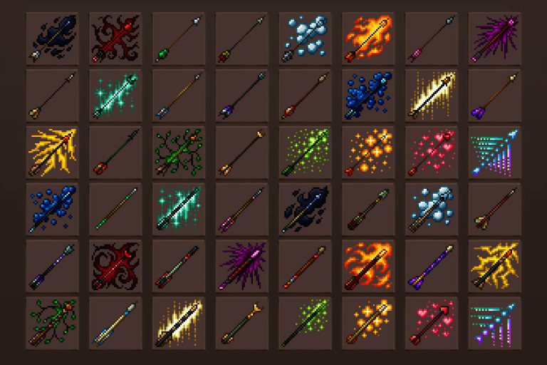 Arrow and Bolt Icons Pixel Art Download - CraftPix.net