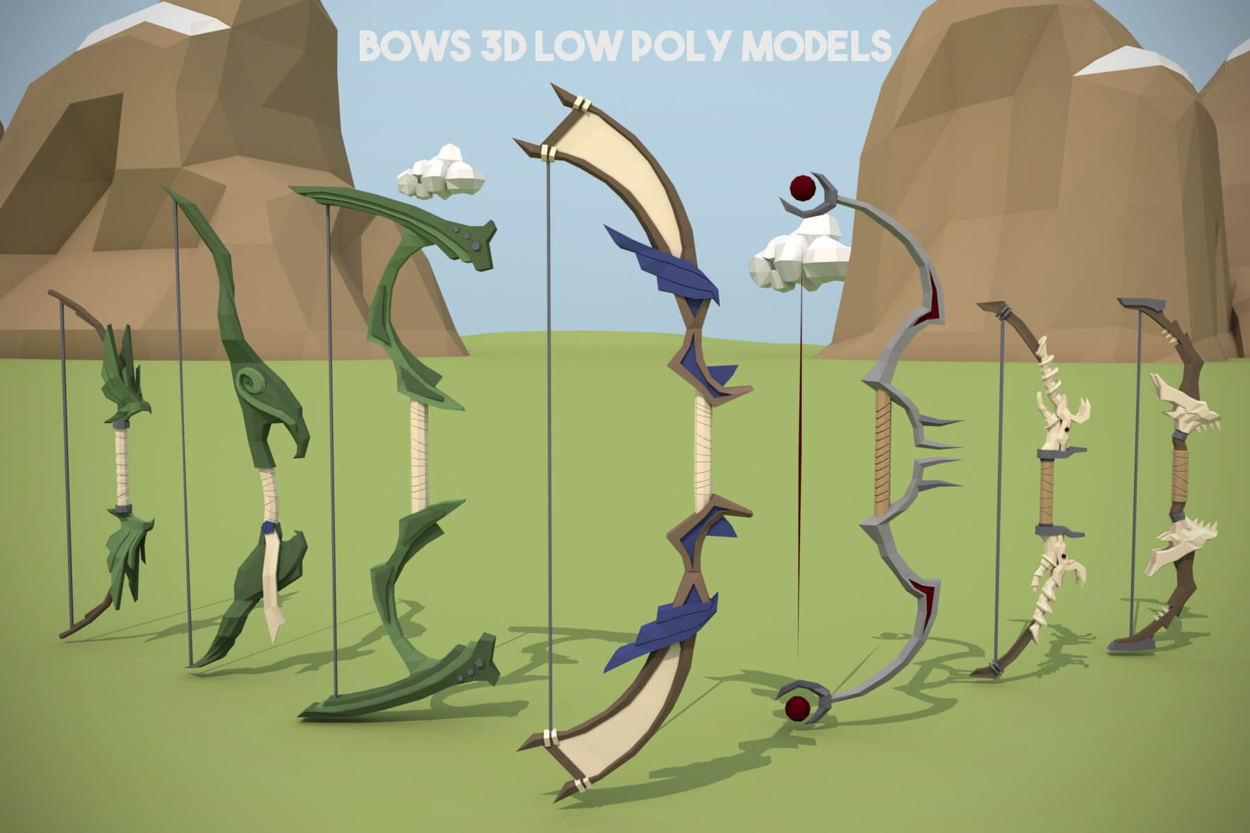 Bow 3D Low Poly Models