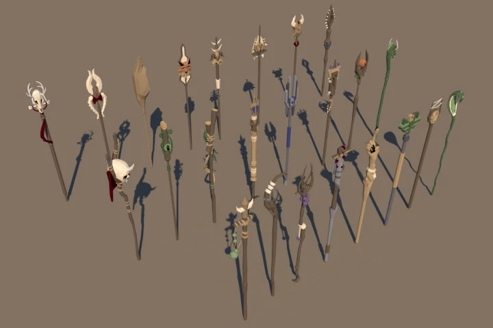 Cane 3D low Poly Models