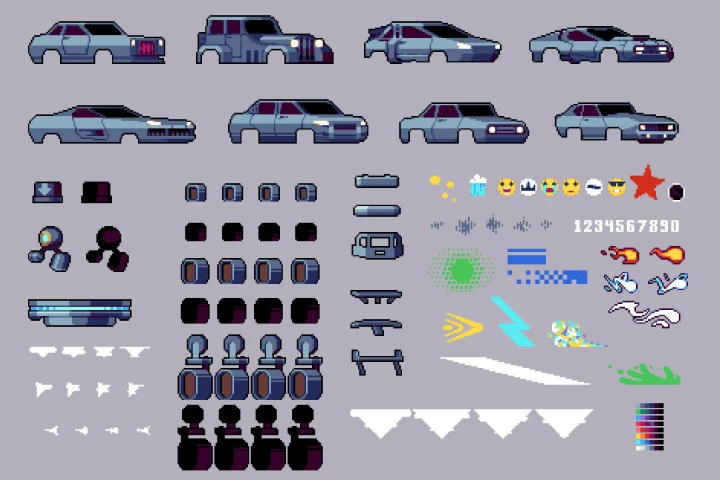 Car Constructor Pixel Art