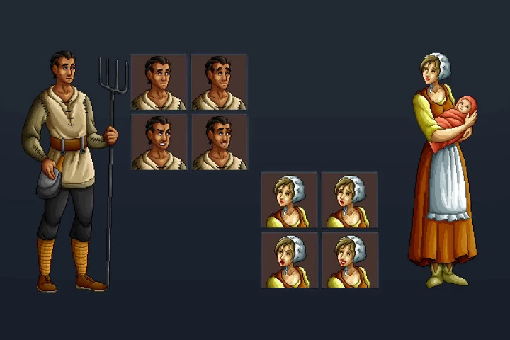 Civilian Characters Pixel Art Assets Pack