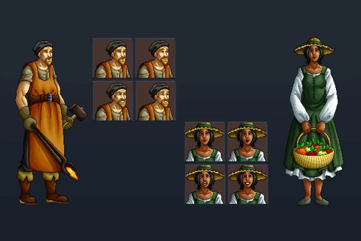 Civilian Characters Pixel Art Assets Pack
