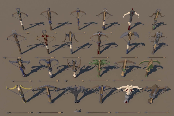 Crossbow 3D Low Poly Models