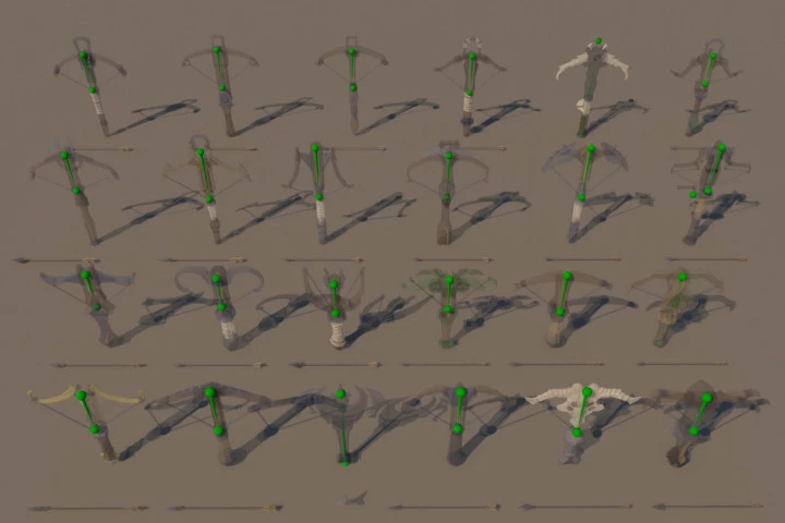 Crossbow 3D Low Poly Models