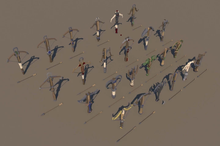 Crossbow 3D Low Poly Models