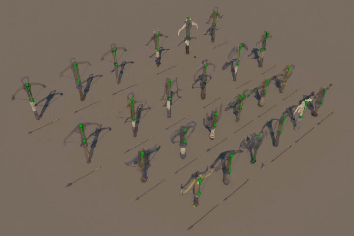 Crossbow 3D Low Poly Models