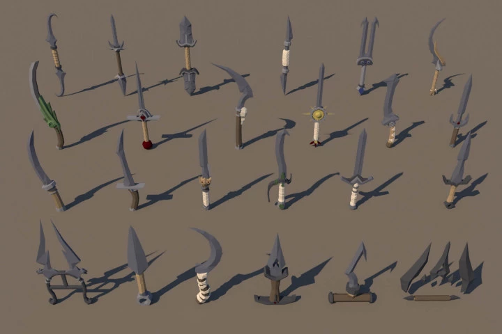 Dagger 3D Low Poly Models
