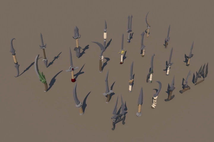 Dagger 3D Low Poly Models