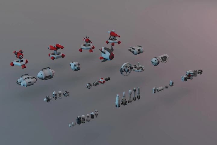 Free Spaceship 3D Low Poly Models Pack