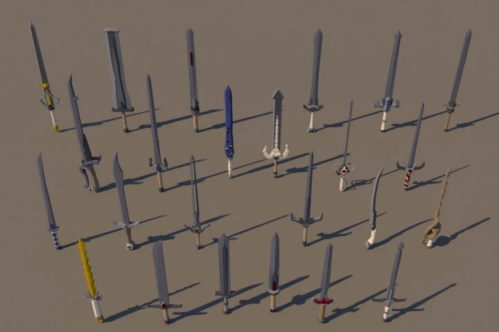 Sword 3D Low Poly Model Pack