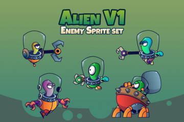Alien V1 Enemy Sprite Set