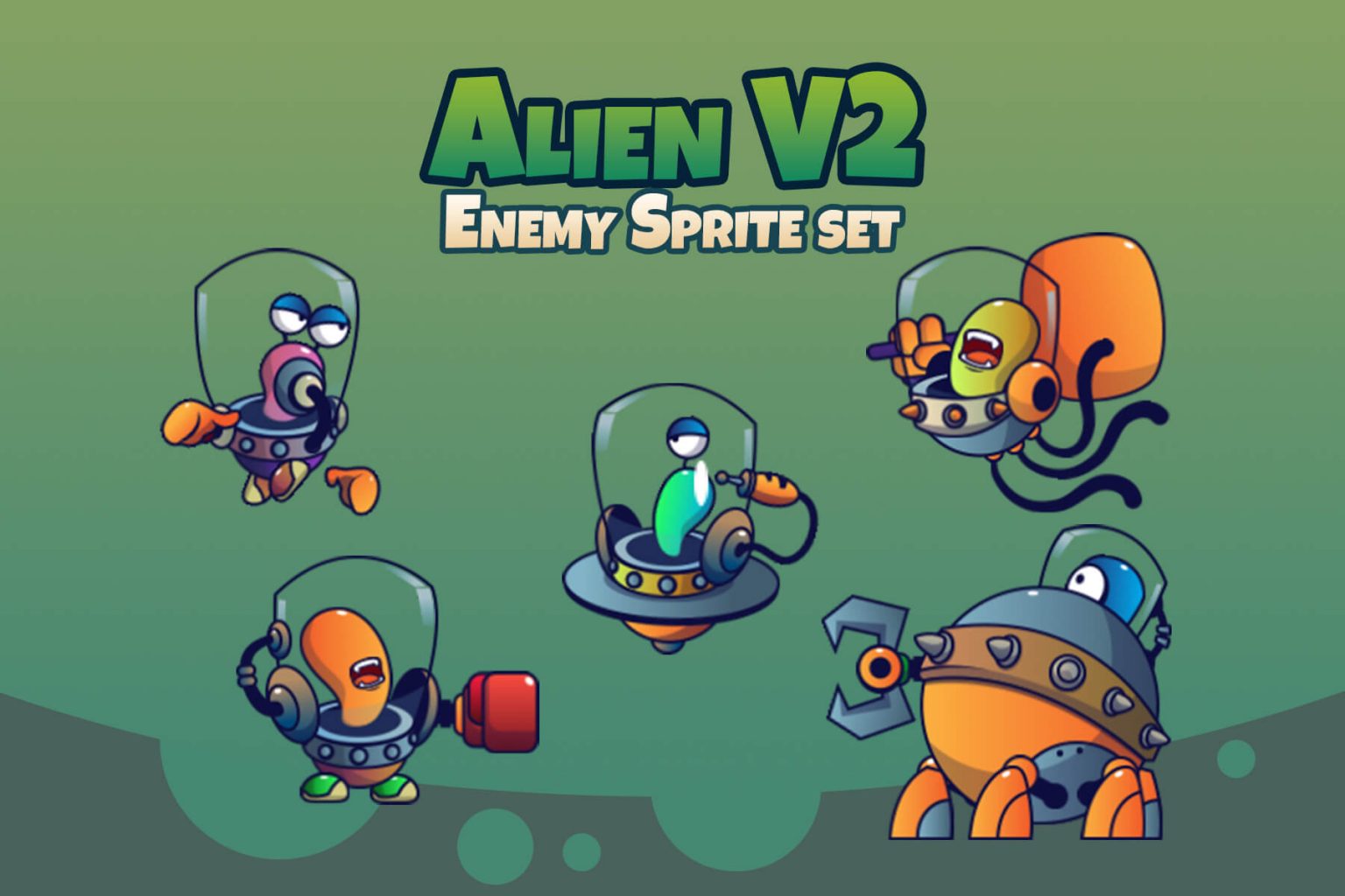 Alien V3 Enemy Character Sprites Download - CraftPix.net