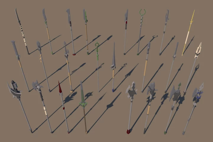 Polearm 3D Low Poly Models