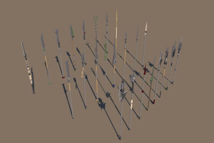 Polearm 3D Low Poly Models