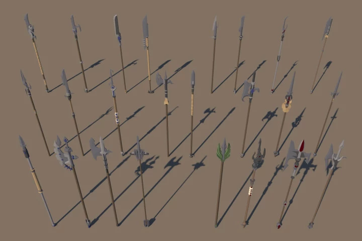 Polearm 3D Low Poly Pack