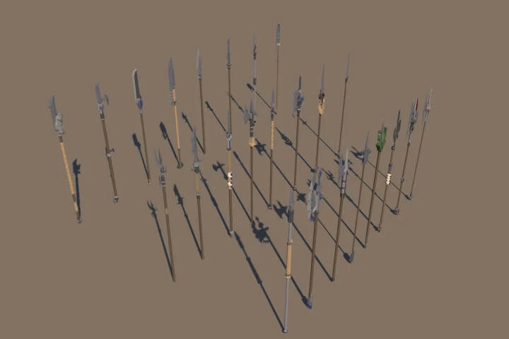 Polearm 3D Low Poly Pack
