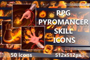RPG Pyromancer Skill Icons