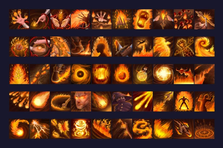 RPG Pyromancer Skill Icons