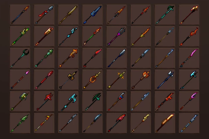 Spear Pixel Art RPG Icons